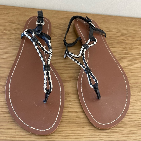 Ralph Lauren Size 11 Black & White Thong Sandal - Picture 5 of 8